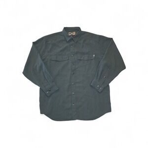 ExOfficio Travelwear Mens XL Green Button Up Shirt Y2K Long Sleeve Outdoor